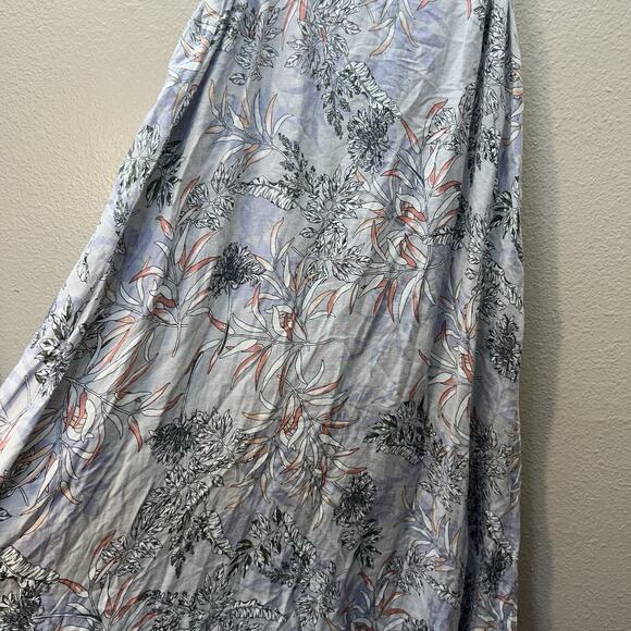 Cynthia Rowley Floral Midi Dress SZ S Handkerchief Hem Linen Blend Sundress - Picture 5 of 9